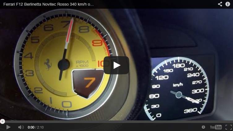 Ferrari F12 Berlinetta Novitec Rosso 340 km/h on a German Highway